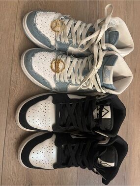 Nike Women’s High-Top Sneakers in White, Light Blue & Black
